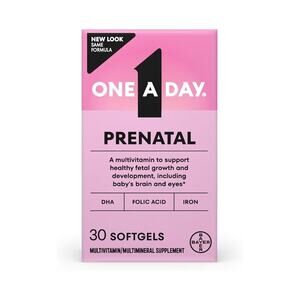 One A Day Prenatal Vitamins, Folic Acid, Iron, Omega 3 (DHA), 30 Count